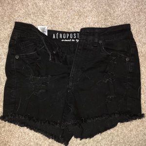 aeropostale black jean shorts